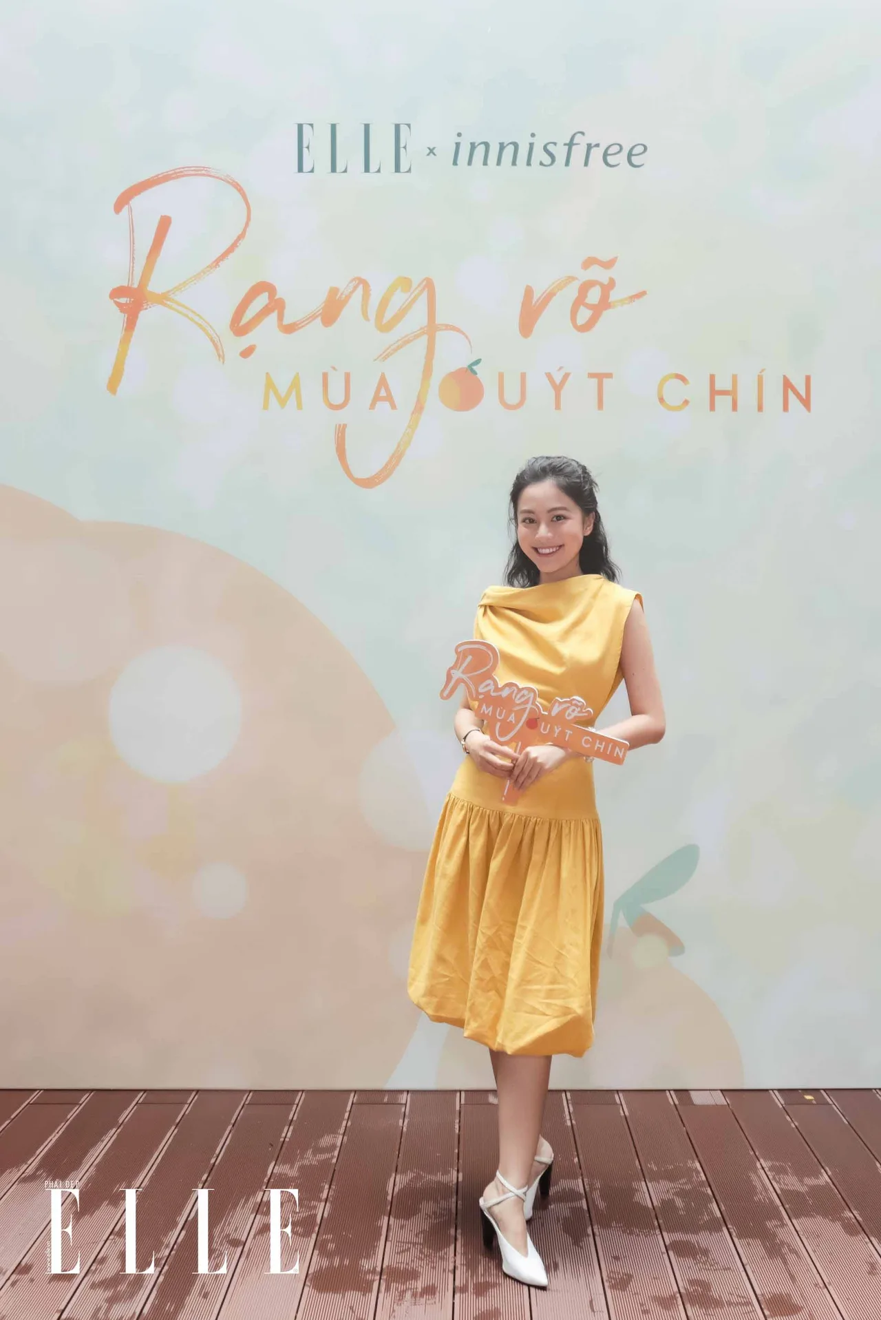 MC Tuyền Tăng tại sự kiện workshop rạng rỡ mùa quýt chín của innisfree