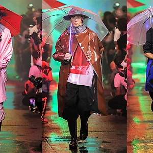 Thời trang mũ chống nắng trong show diễn của Raf Simons - ELLE VN