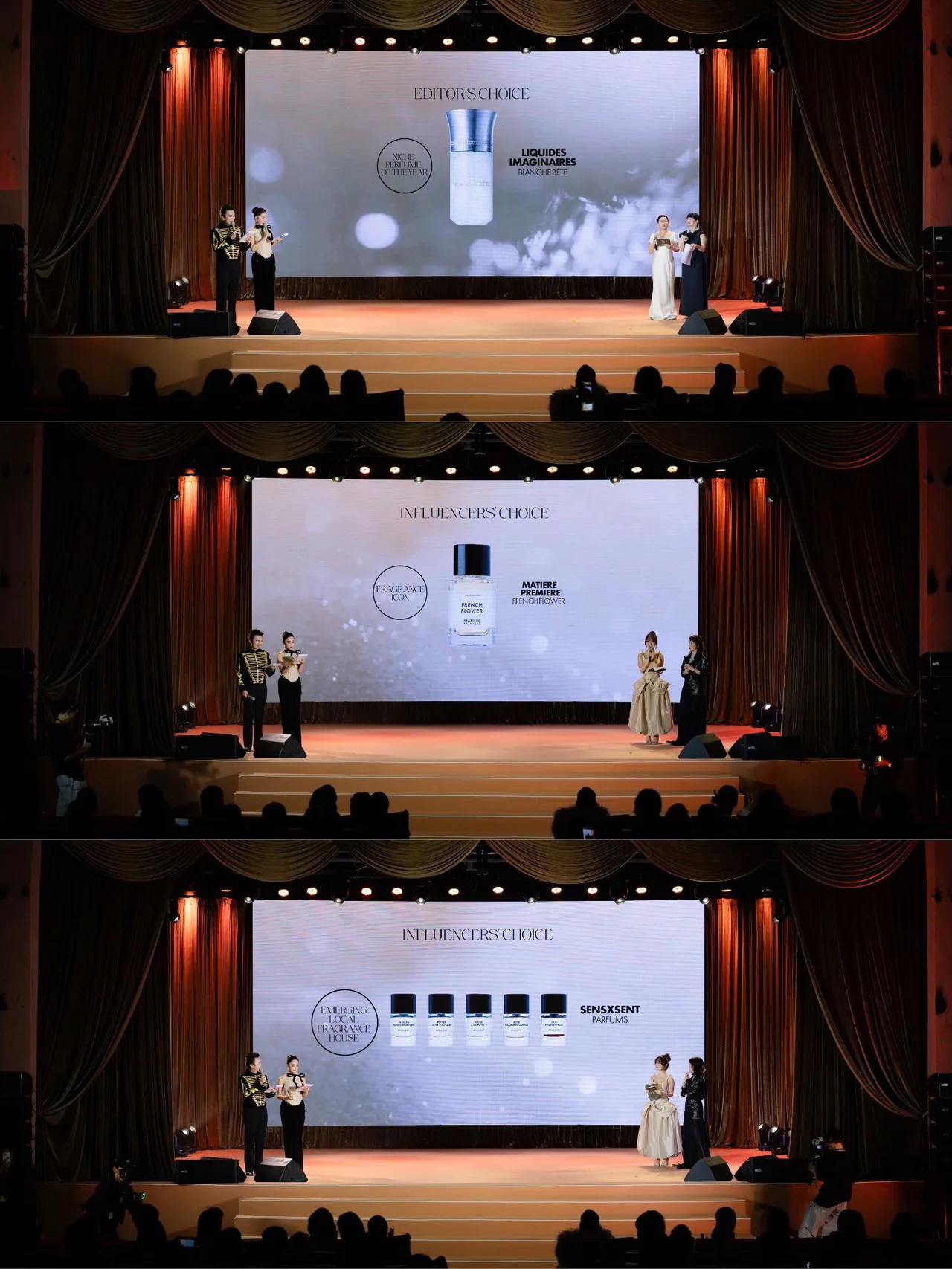 Hình ảnh các giải thưởng ViinRiic Galeries de Parfums đạt được tại ELLE Beauty Awards 2026.