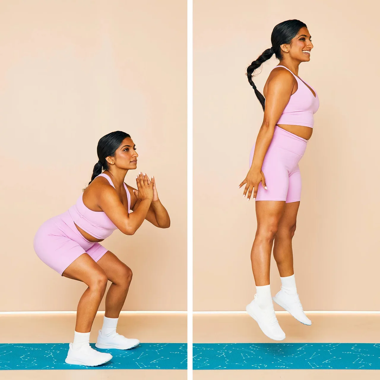 Tư thế squat jumps