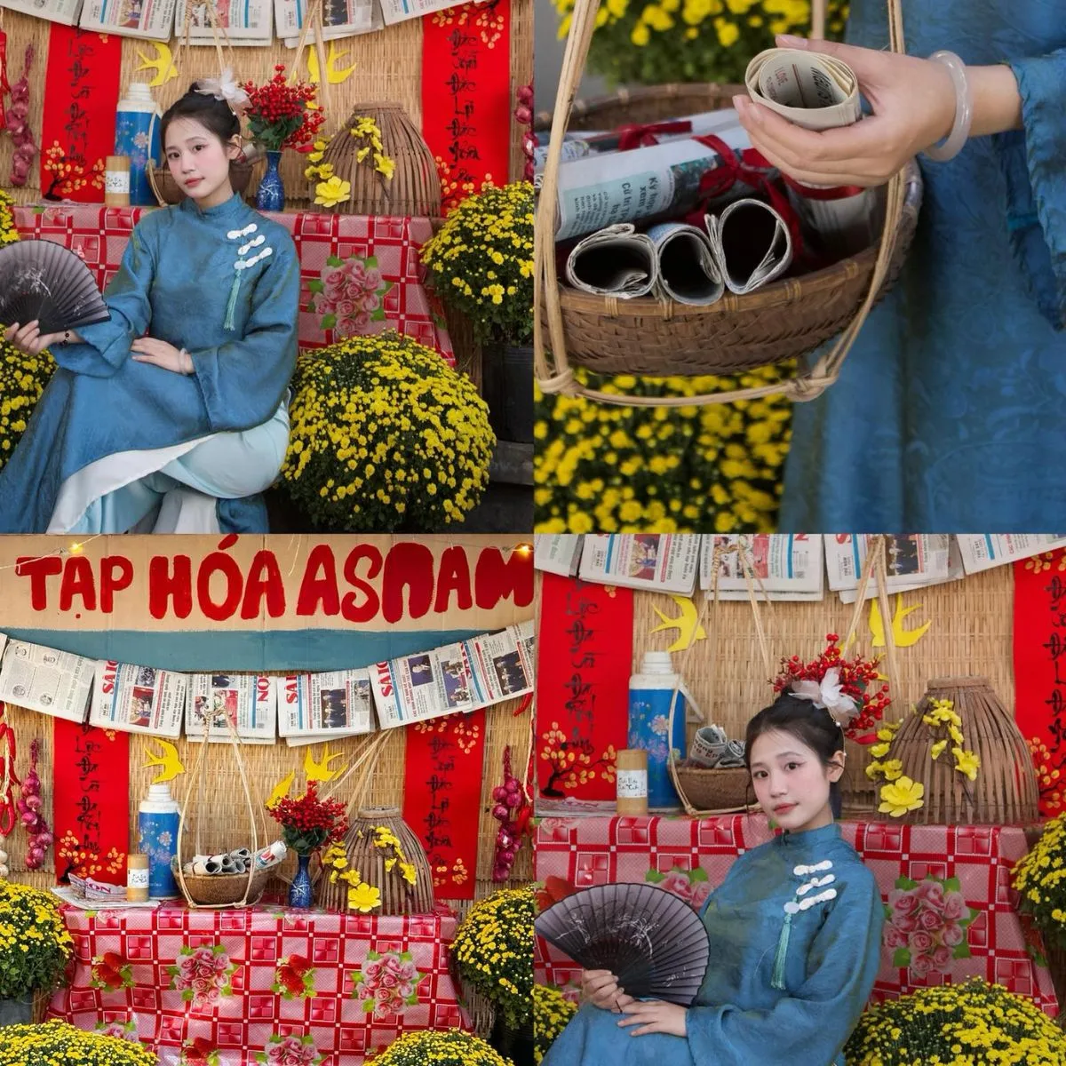 ASNAM Coffee là quán cà phê gây ấn tượng với cách trang trí Tết được đầu tư chỉn chu và giàu tính thẩm mỹ.