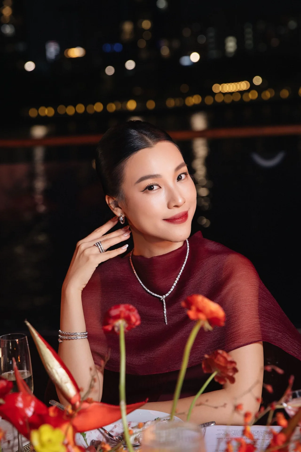 Hoàng Oanh tại buổi tiệc đón năm mới của Bvlgari