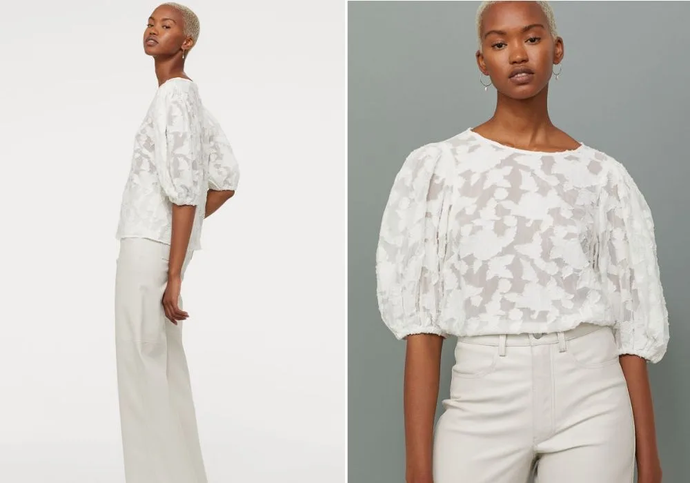áo trắng h&m