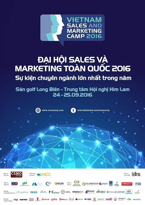 Vietnam Sales & Marketing Camp (VSMCamp 2016) là sự kiện chuyên ngành sales, marketing, quảng cáo và truyền thông lớn nhất từ trước đến nay.