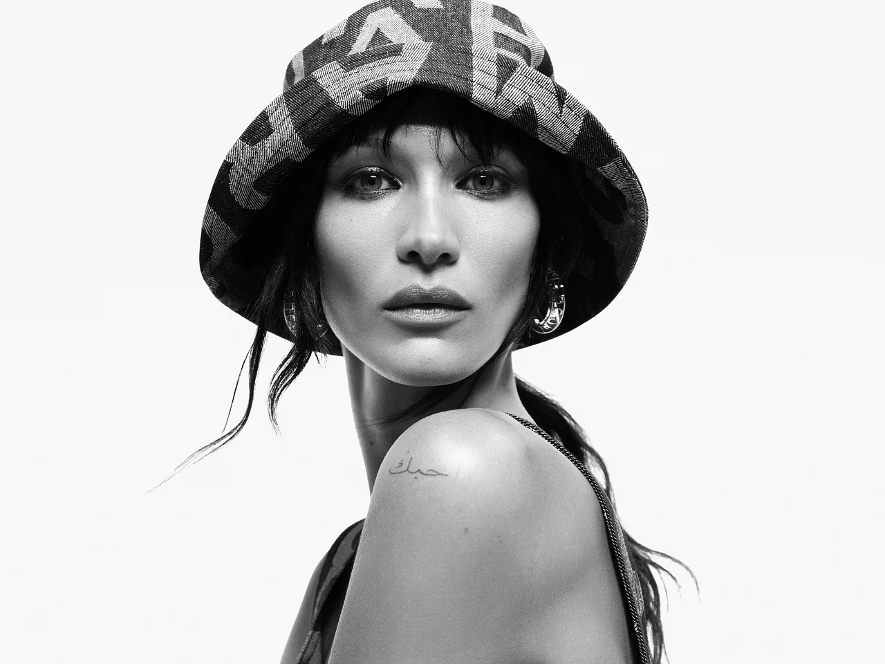Bella Hadid Marc Jacobs Denim Monogram