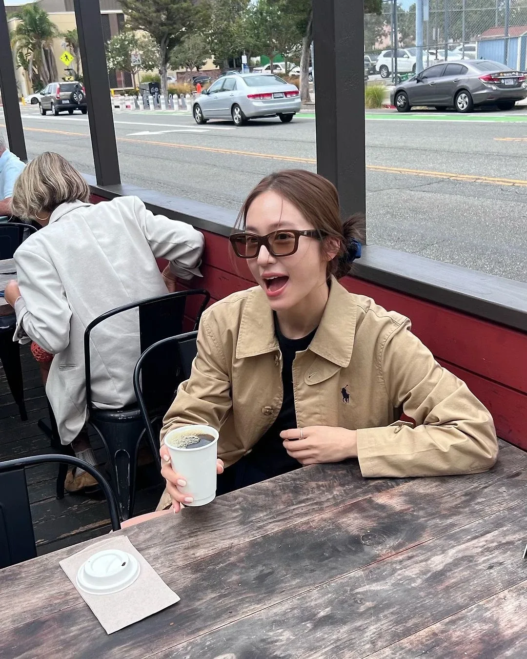 krystal jung - ralph laurent trench coat