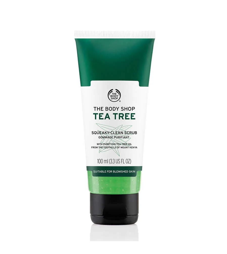dưỡng da bằng gel tẩy tế bào chết cho da nhờn Tea Tree Squeaky Clean Scrub của The Body Shop dưỡng da bằng gel tẩy tế bào chết cho da nhờn Tea Tree Squeaky Clean Scrub của The Body Shop