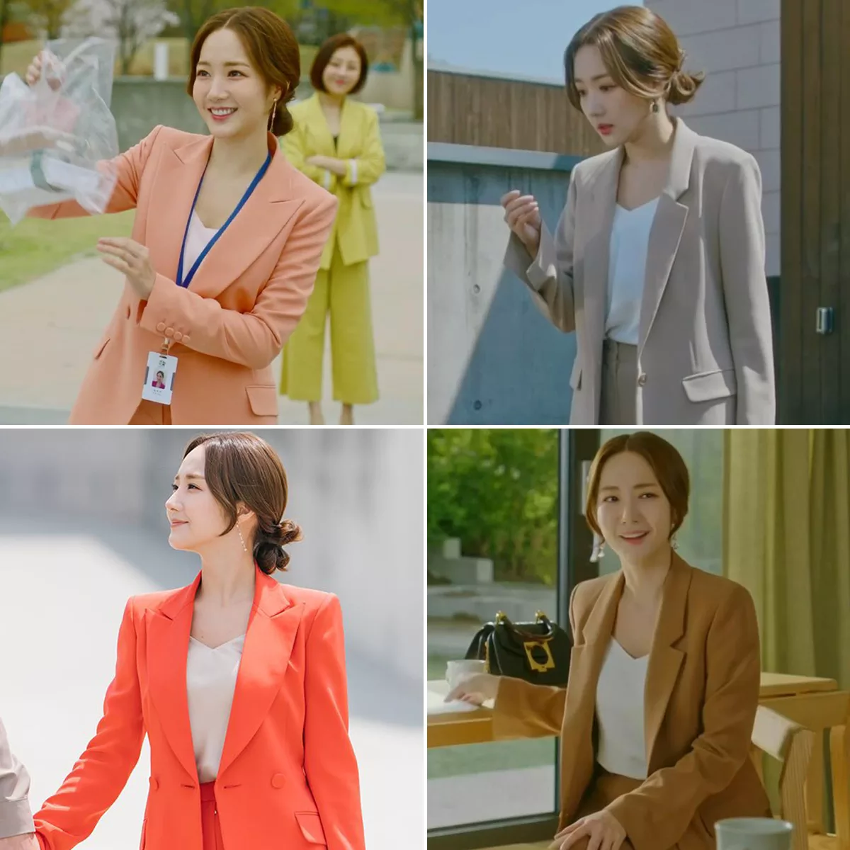 Những bộ âu phục màu sắc tươi tắn mà Park Min Young mặc trong phim Hàn Quốc Her Private Life