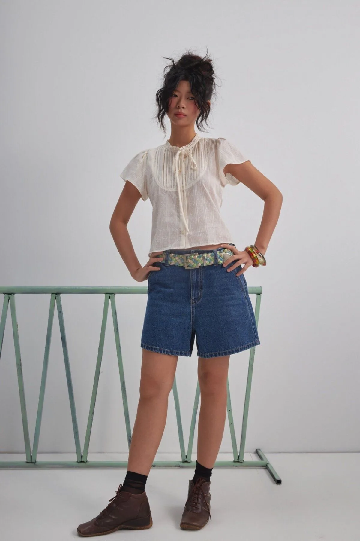 quần short Libé phối áo blouse