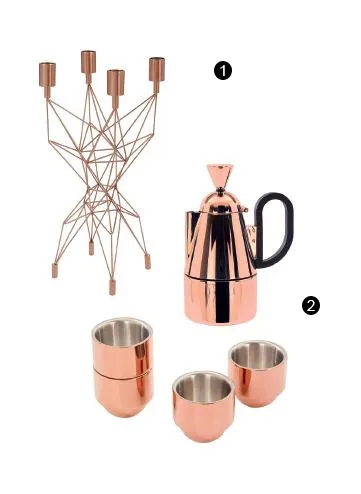 1. Chân nến Pylon; 2. Bình pha cà phê và ly Espresso.