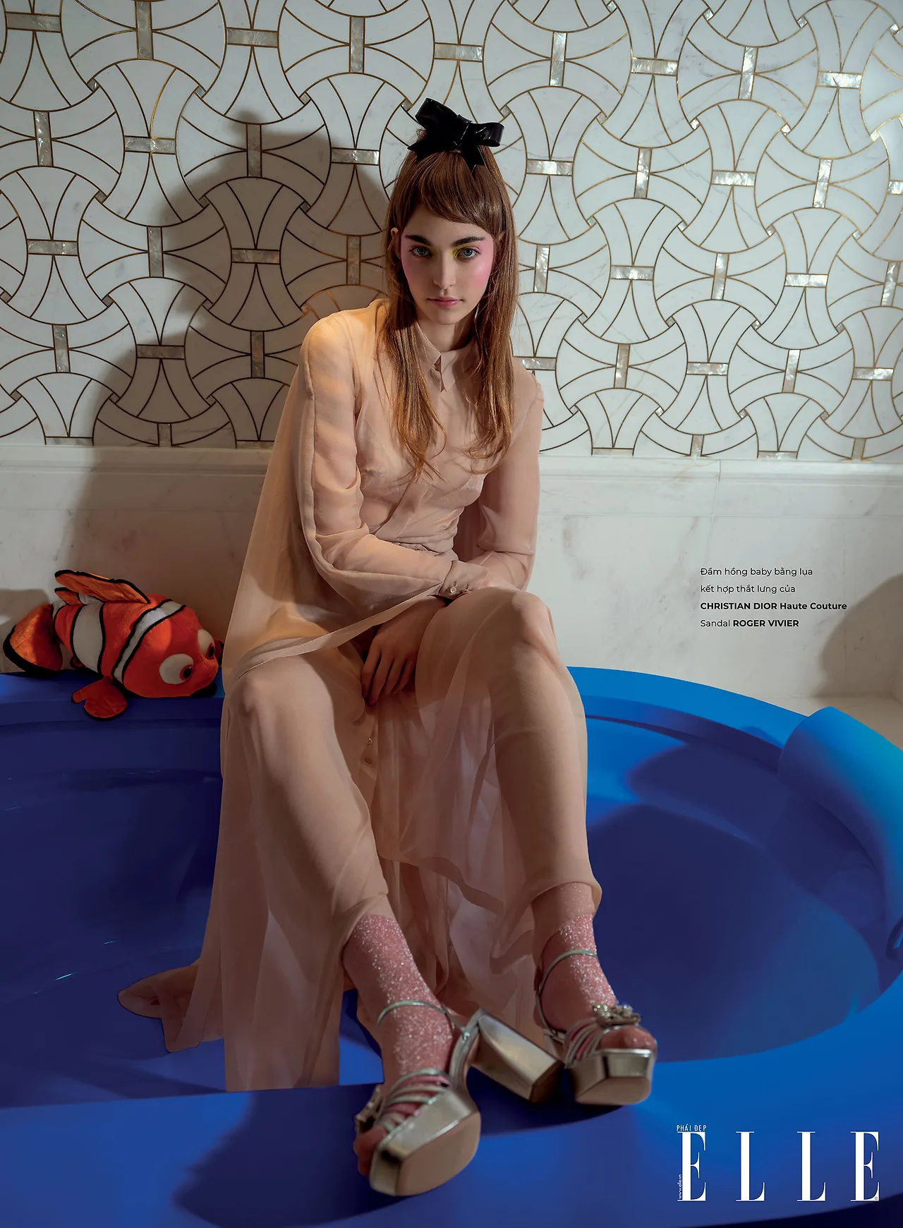 haute couture đầm lụa hồng nhạt haute couture đầm lụa hồng nhạt