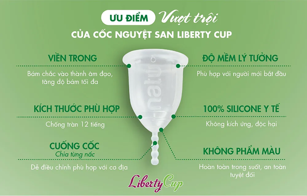 Ưu điểm vượt trội của Cốc nguyệt san Liberty Cup Cốc nguyệt san Liberty Cup