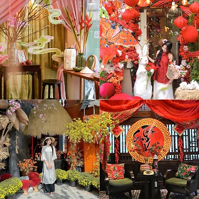 quán cà phê trang trí tết đẹp ở sài gòn