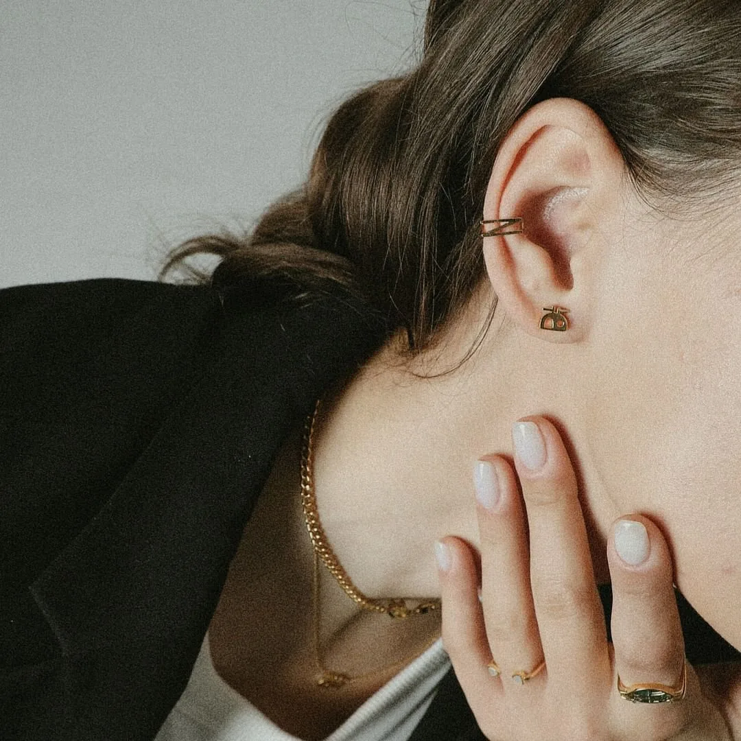 khuyên ear cuff nữ kim loại cơ bản