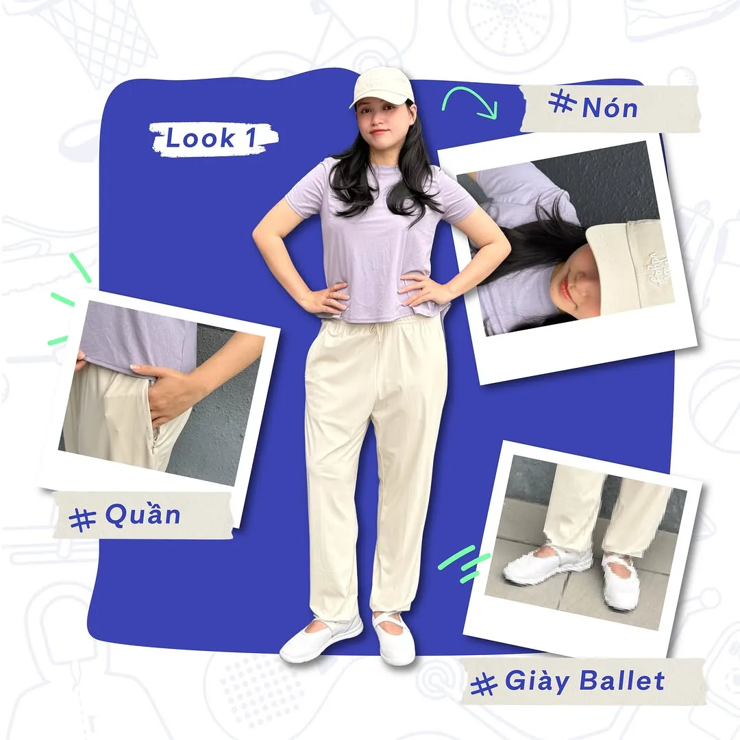 Giày ballet chạy bộ Decathlon linh hoạt kết hợp với nhiều outfit khác nhau.