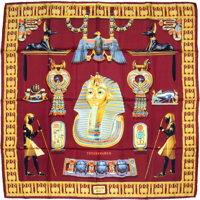 Các hoa văn tuyệt đẹp trên chiếc khăn lụa Hermes nghìn đô 1976 - Tutankhamun