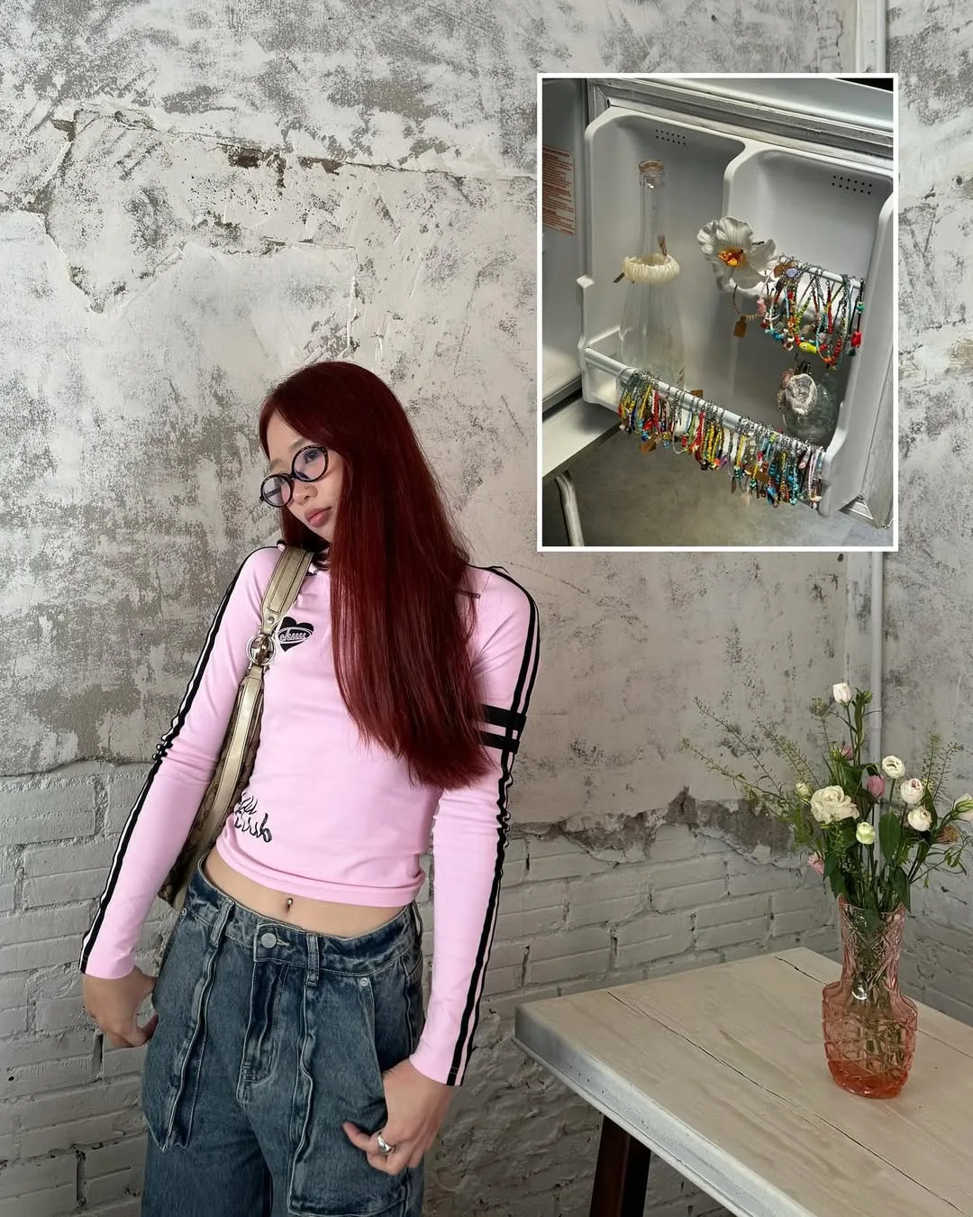 darkchocomimi màu hồng denim
