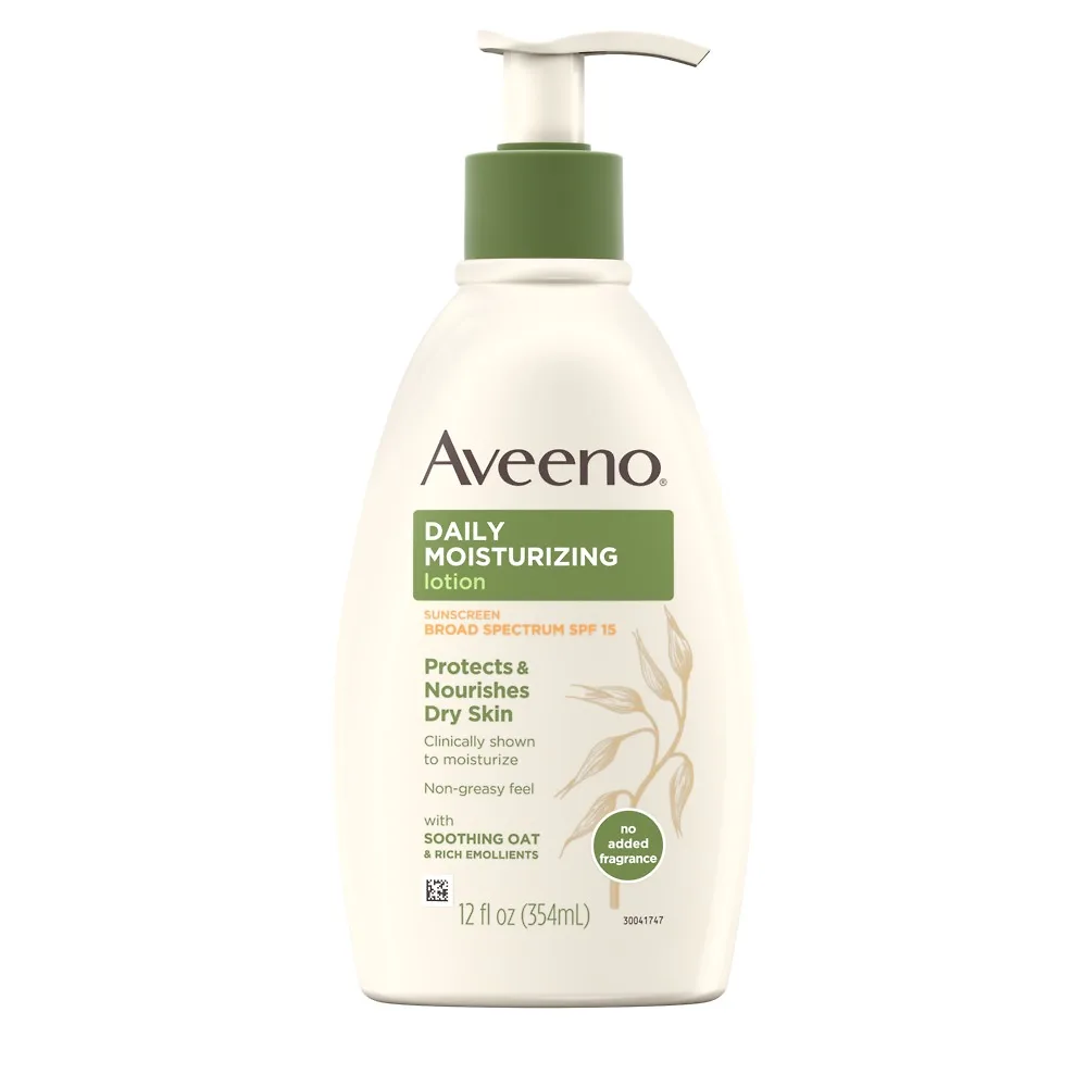 Aveeno Daily Moisturizing Body Lotion With Suncreen SPF 15.