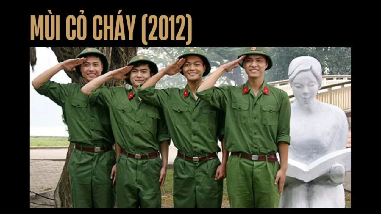 Phim chiến tranh Mùi Cỏ Cháy xoay quanh bốn chàng sinh viên Hoàng, Thành, Thăng Long "gác bút nghiên" lên đường bảo vệ Thành Cổ Quảng Trị vào mùa Hè 1972.