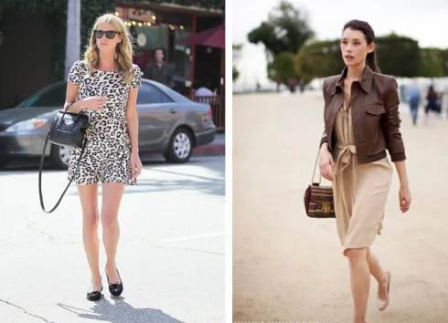 how-to-dress-feminine-dress-ballet-flats