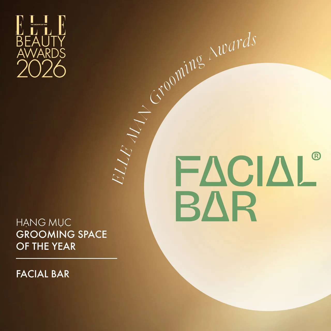 Facial Bar đạt giải Grooming Space of the Year tại elle beauty awards 2026