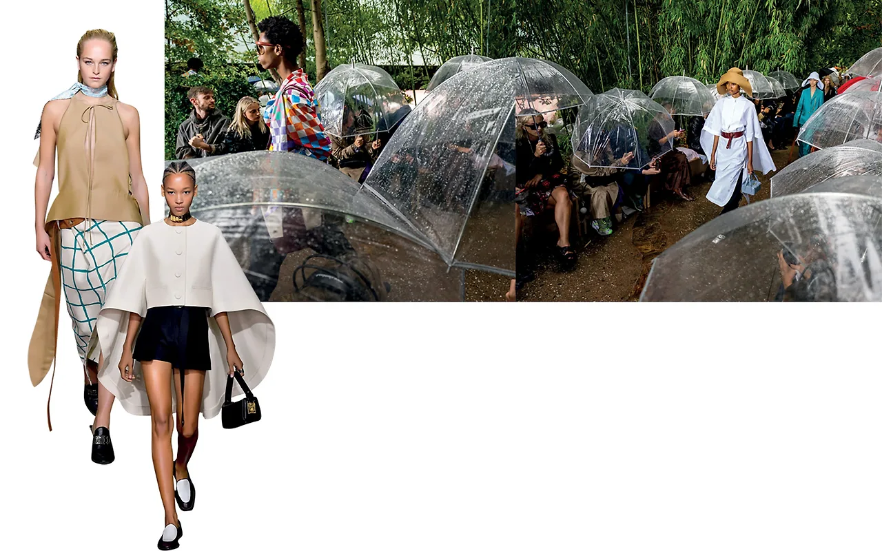 sàn trình diễn thời trang dưới mưa Lanvin sàn trình diễn thời trang dưới mưa Lanvin Xuân Hè 2020