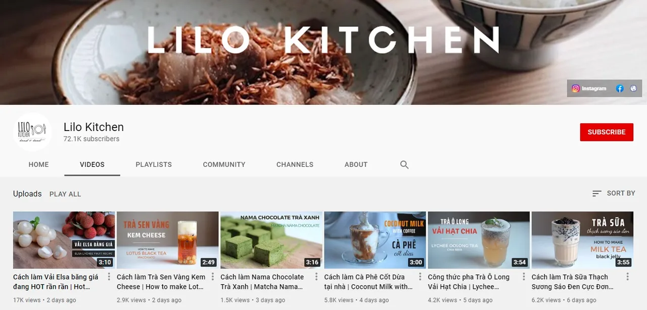 Kênh Youtube nấu ăn ASMR Lilo Kitchen