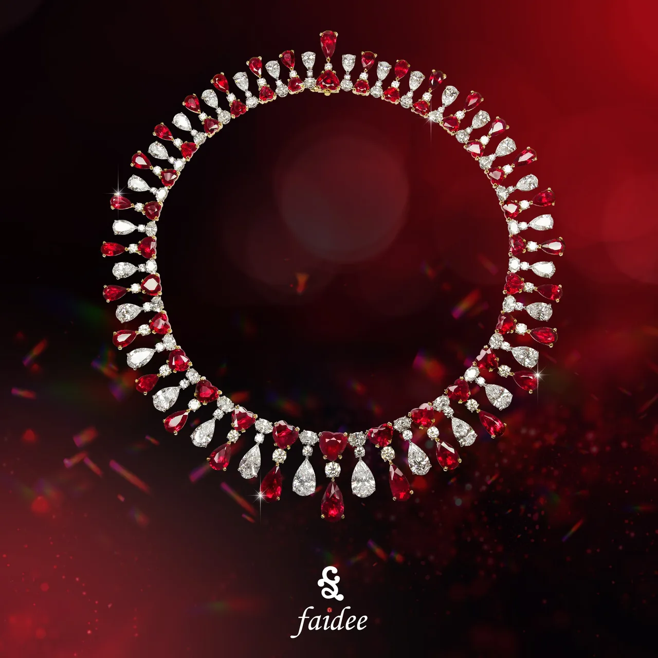 Faidee Red Emperor Ruby and Diamond Necklace