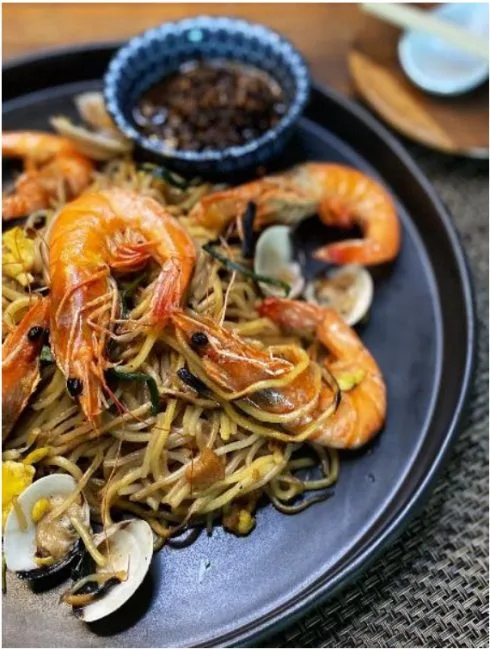Lễ hội ẩm thực singapore 2020-Mi xào tôm kiểu Phúc Kiến Dam Easy Hokkien Mee
