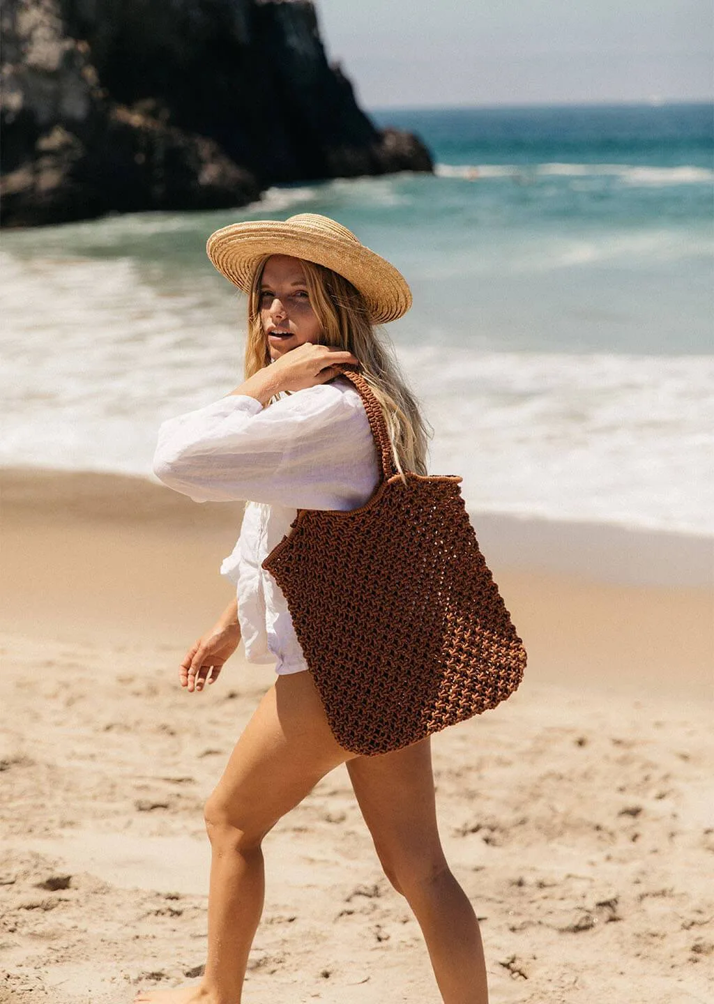 túi tote đan lưới macrame mùa hè bikini