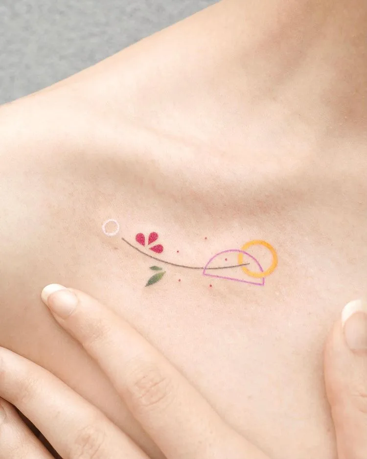 Hình xăm hoa nhí với màu sắc ngọt ngào và dễ thương Hình xăm hoa nhí với màu sắc ngọt ngào và dễ thương