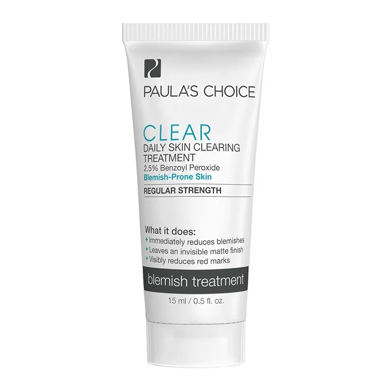 Kem trị mụn chứa 2.5% Benzoyl Peroxide Paula’s Choice Clear Regular Strength Daily Skin Cle. Kem trị mụn Paula’s Choice Clear Regular Strength Daily Skin Cle.