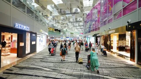 SINGAPORE - NOVEMBER 09, 2015: interior of Changi Airport. Singapore Changi Airport, is the primary