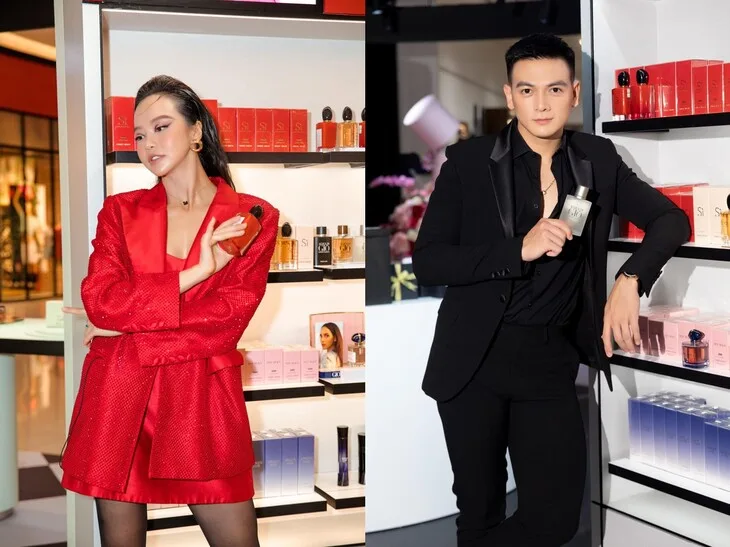 MC Kiều Ngân và Lê Xuân Tiền sang trọng, lịch lãm với Armani MC Kiều Ngân và Lê Xuân Tiền sang trọng, lịch lãm với Armani