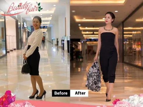 Nguyễn Thúy Phương, trước và sau khi được chuyên gia tư vấn trong chương trình “Đến Vincom – Đẹp mỗi ngày”
