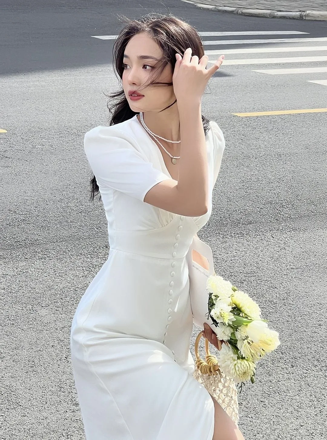 đầm lụa trắng