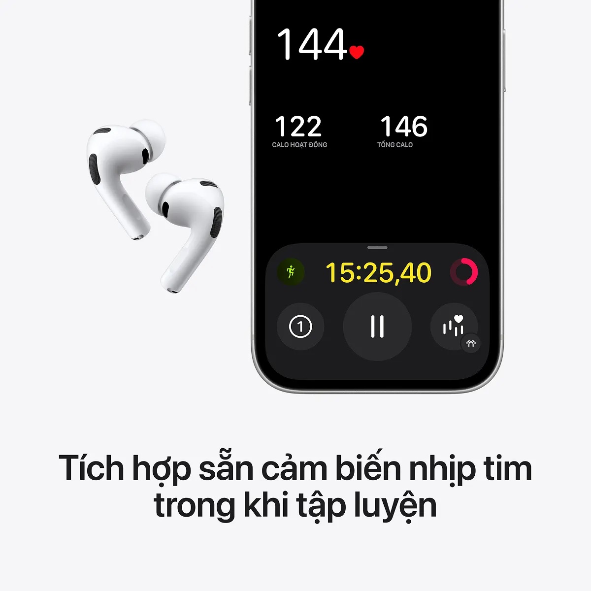 AirPods Pro 3 được trang bị cảm biến nhịp tim PPG (photoplethysmography). (Ảnh: Apple)