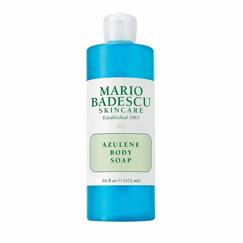Sữa tắm có thành phần nhẹ dịu giúp da dễ thở hơn và giảm mụn lưng Mario Badescu Azulene Body Soap là một trong lựa chọn tối ưu cho tình trạng mụn lưng