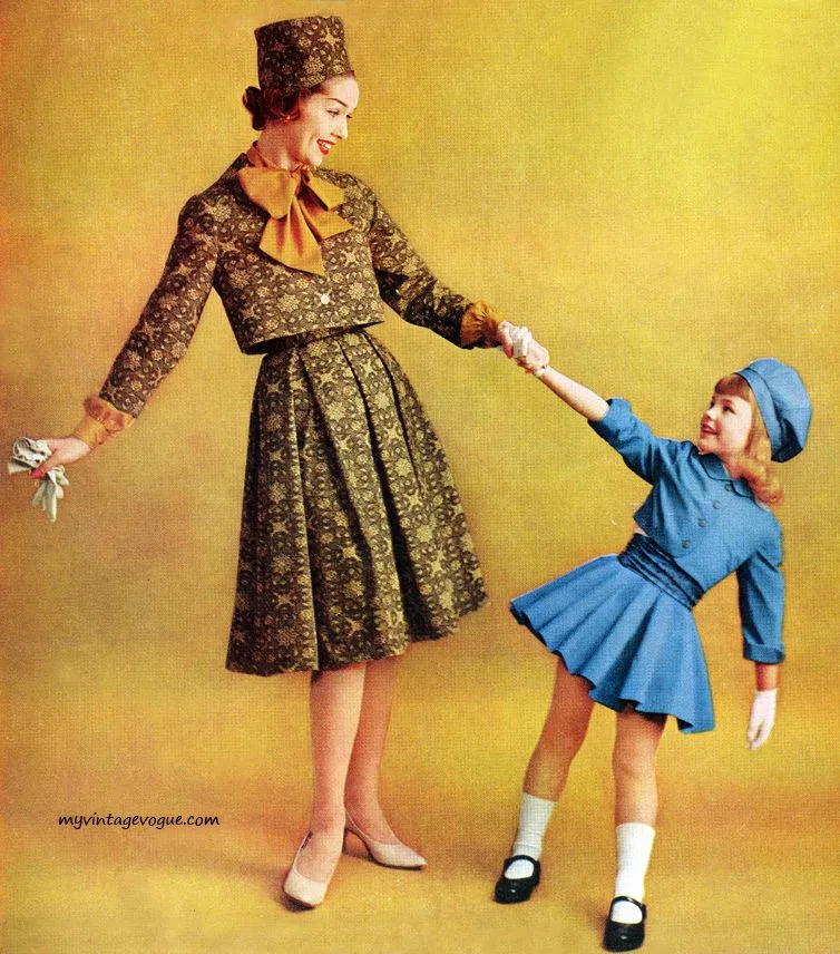 Phong cách vintage mẹ con thập niên 50