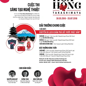 Takashimaya Poster - Cam tac hoa hong