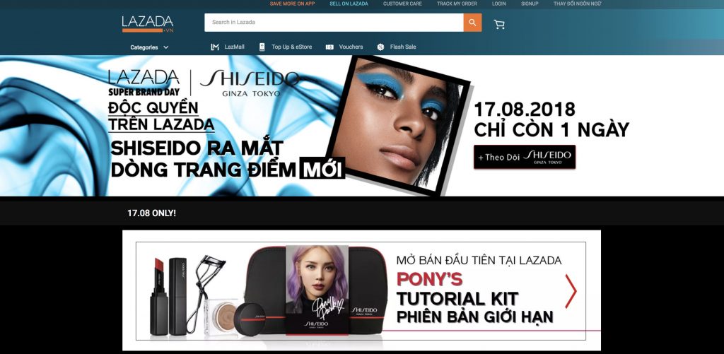 Lazada và Shiseido