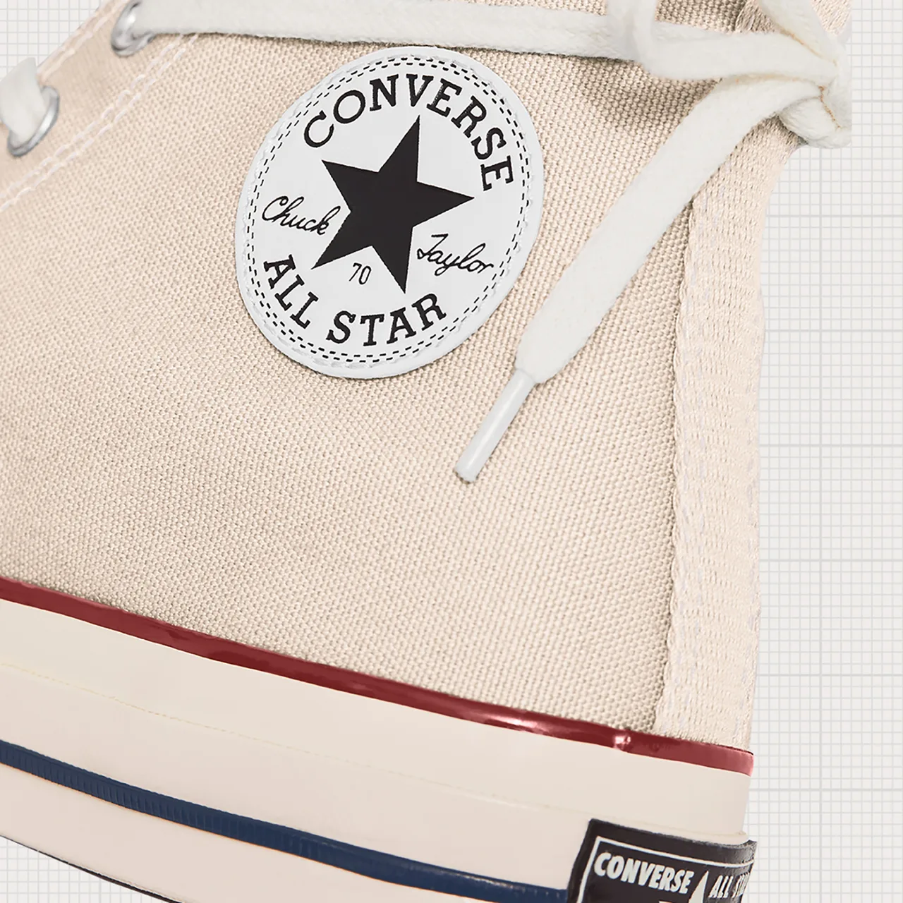 converse chuck 70 parchment logo thân giày đế giày