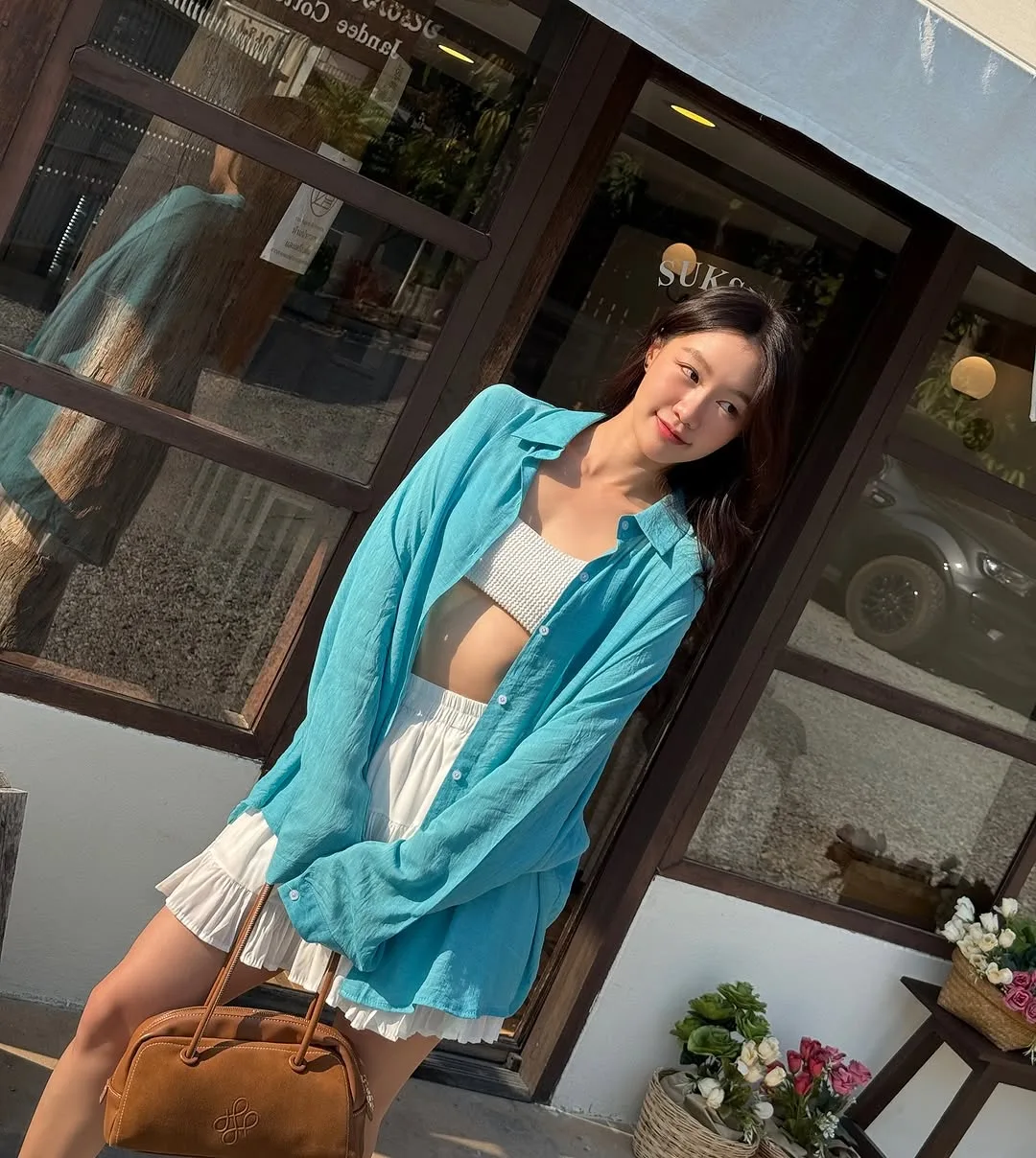 tangfaa áo sơ mi phối váy