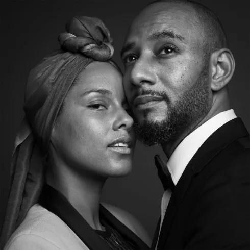 Alicia Keys và Swizz Beats. Alicia tôn vinh vẻ đẹp tự nhiên cùng mặt mộc.
