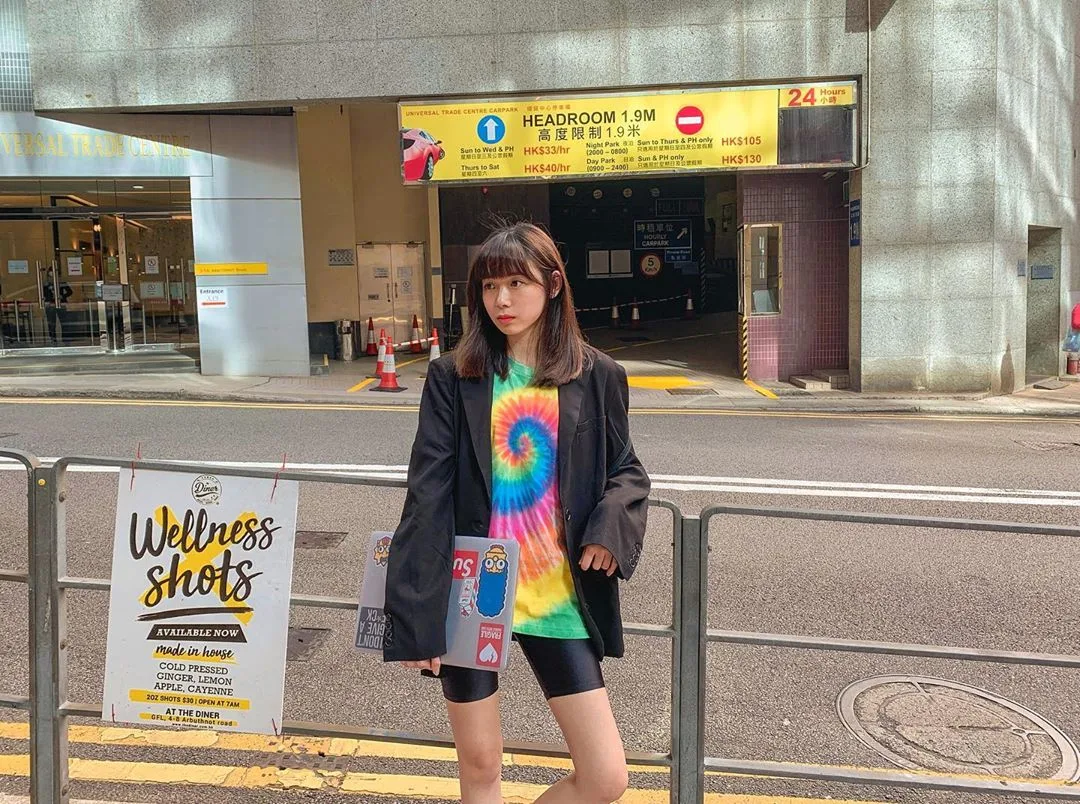 joey áo thun tie dye quần shorts biker áo khoác blazer đen