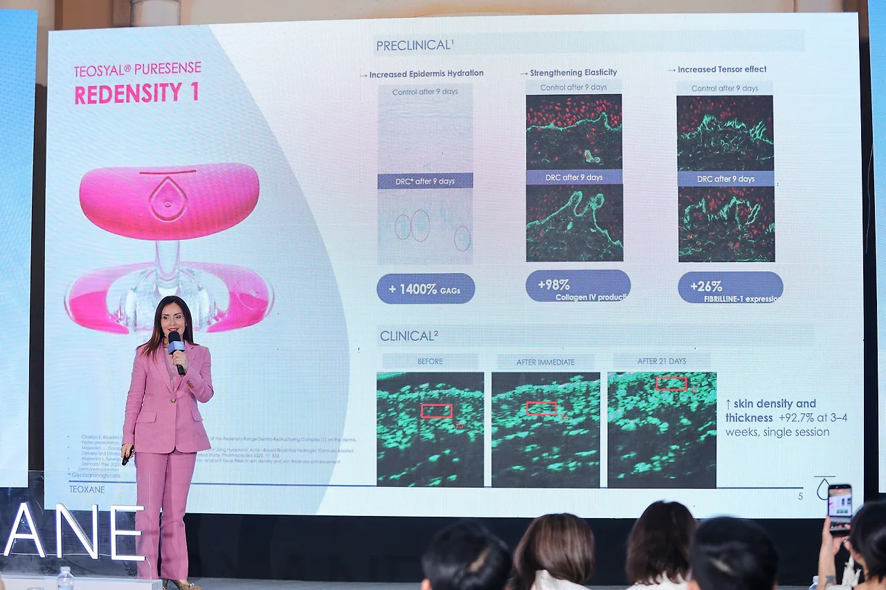 Dr. Silvia Caboni trình bày các báo cáo lâm sàng chứng minh hiệu quả vượt trội và độ an toàn của liệu trình.