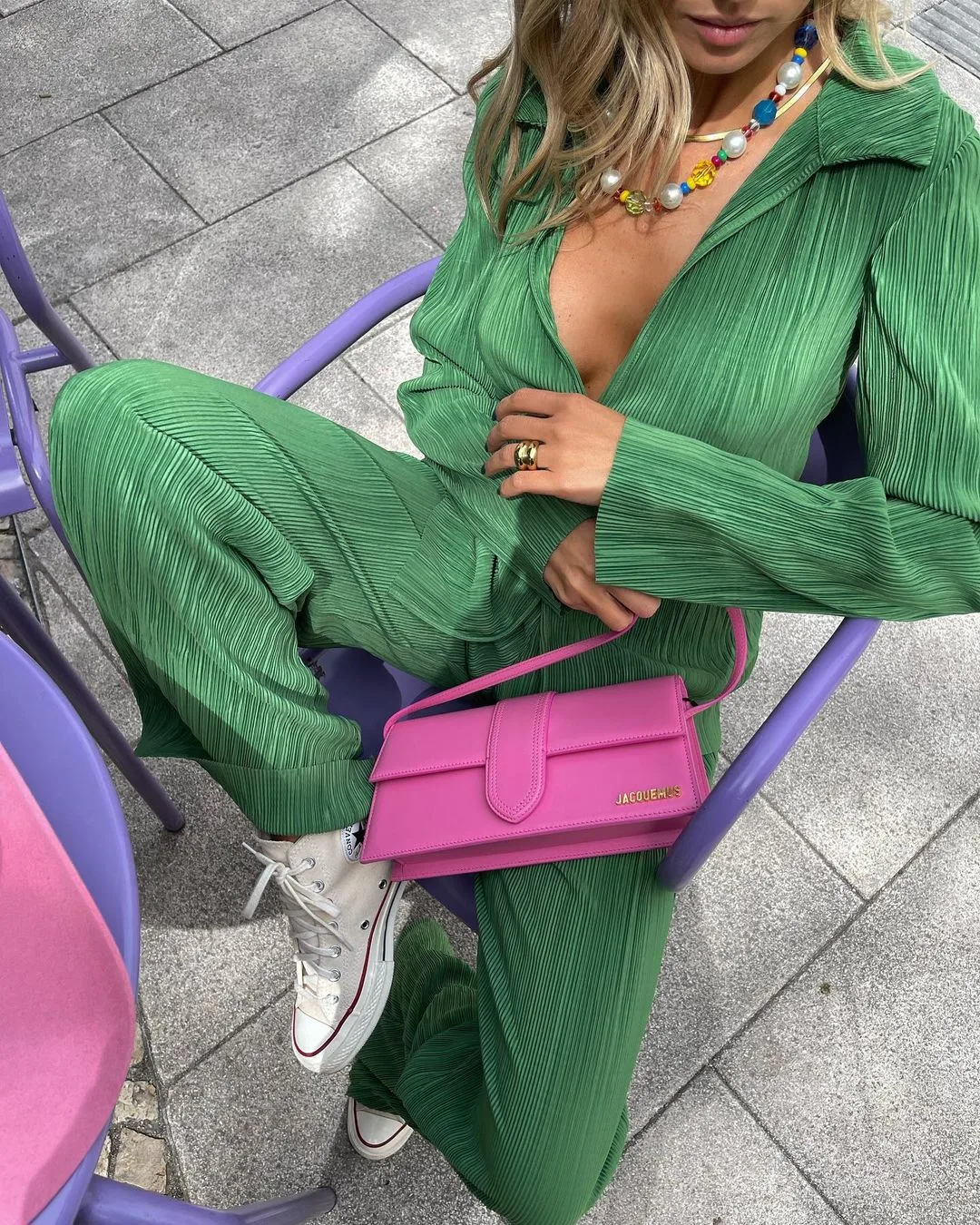 túi Jacquemus Bambinos Long màu hồng