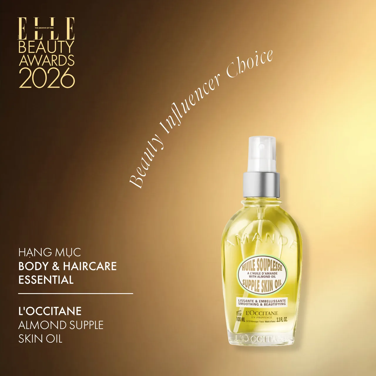 Hair & Bodycare Product of The Year: L'Occitane Almond Supple Skin Oil