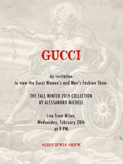 Livestream BST Gucci Thu – Đông 2019 tại Tuần lễ Thời trang Milan