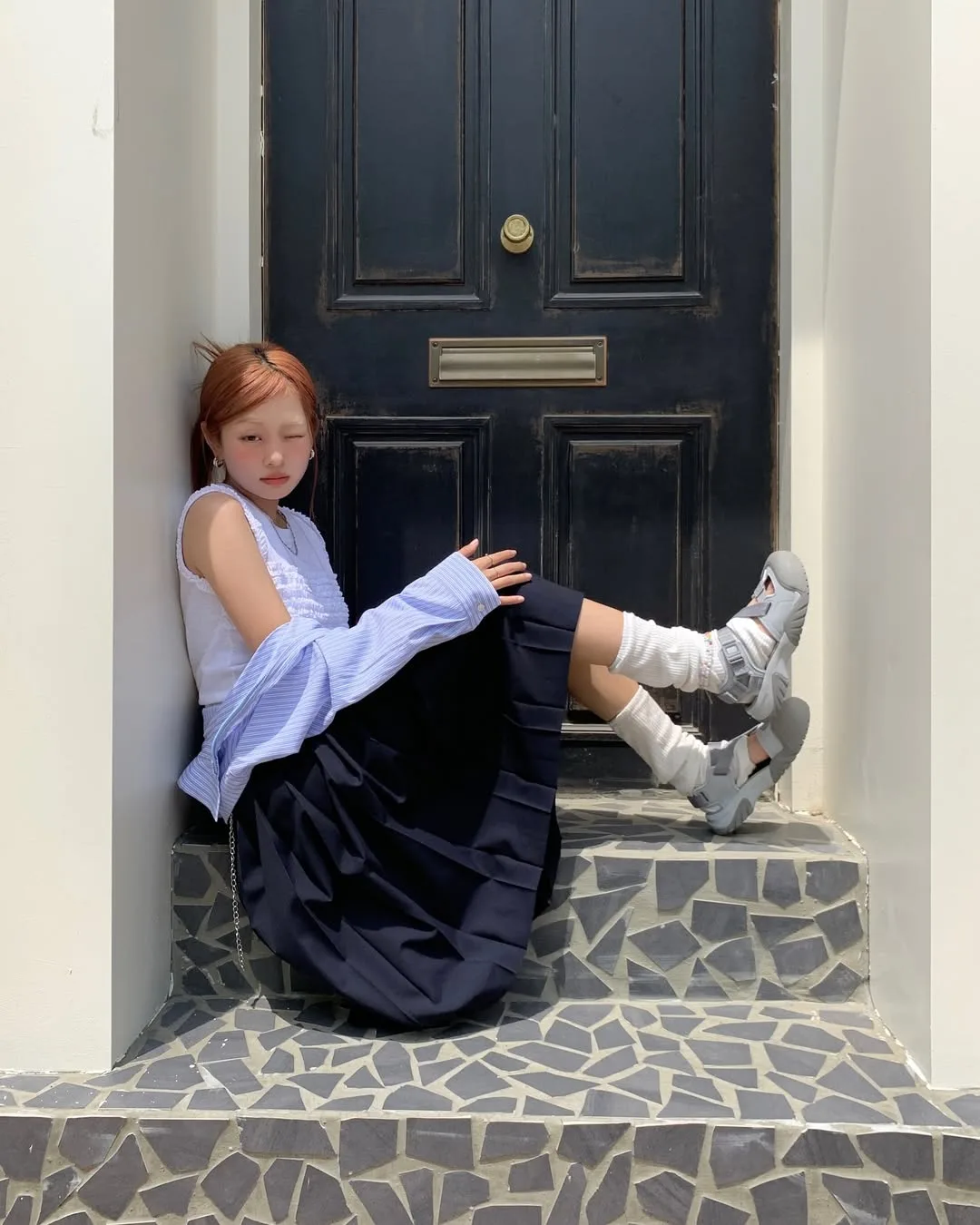 váy midi xếp ly